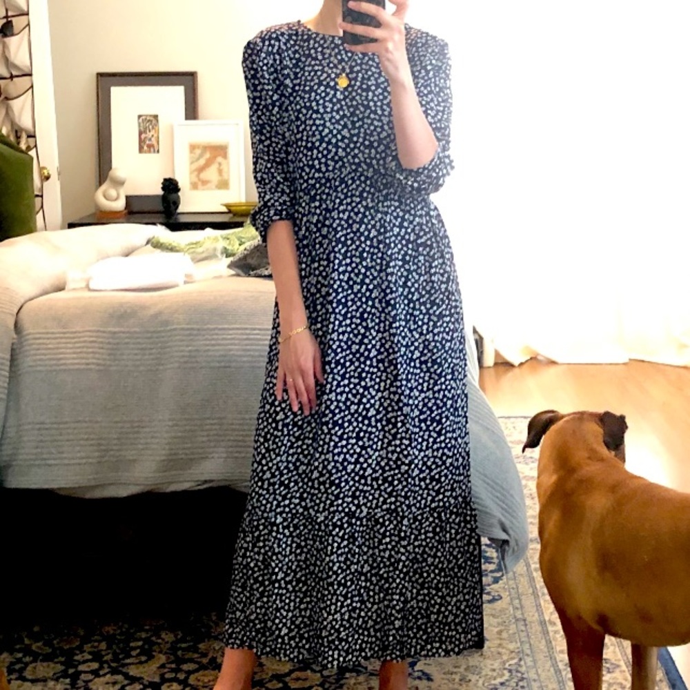 Navy Floral Dress